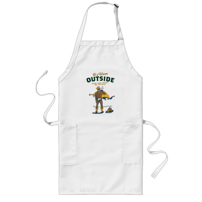 Funny Cowboy Drinking Whiskey Long Apron (Front)