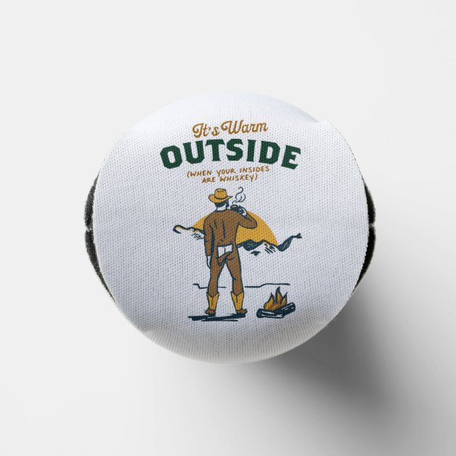 Funny Cowboy Drinking Whiskey Seltzer Can Cooler (Bottom)