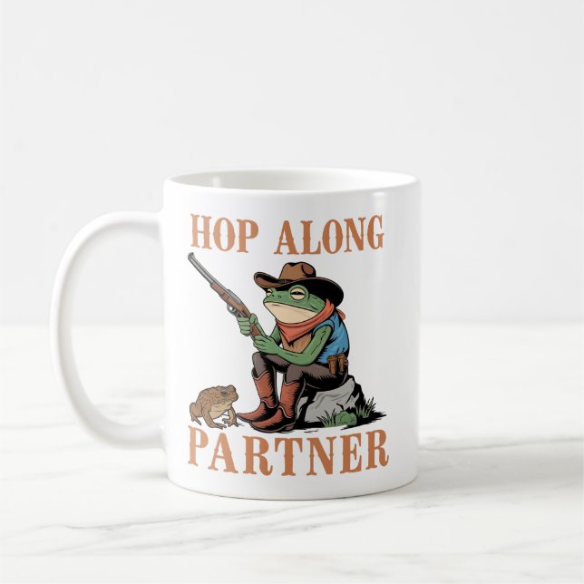 Funny Cowboy Frog and Toad Western Frog Lover Coffee Mug (Left)