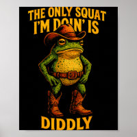 Funny Cowboy Frog Graphic The Only Squat I’m Doin’