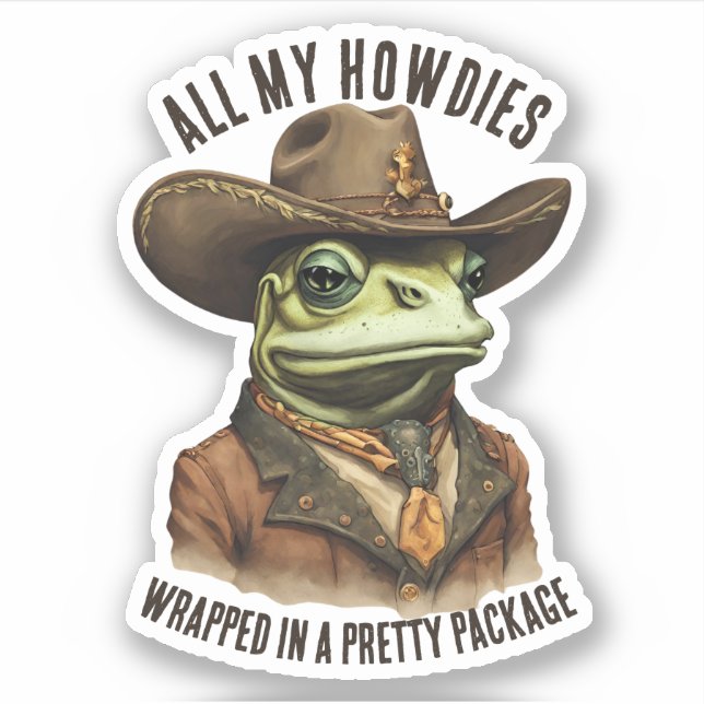Funny cowboy frog western howdy personalised (Front)