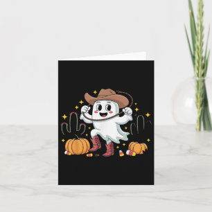 Funny Cowboy Halloween Ghost Western Fall For Spoo Card