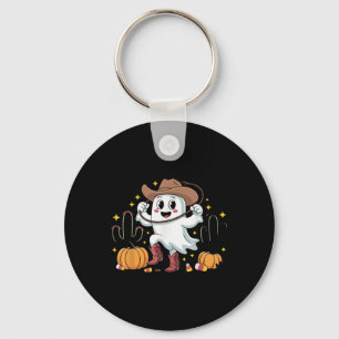 Funny Cowboy Halloween Ghost Western Fall For Spoo Key Ring