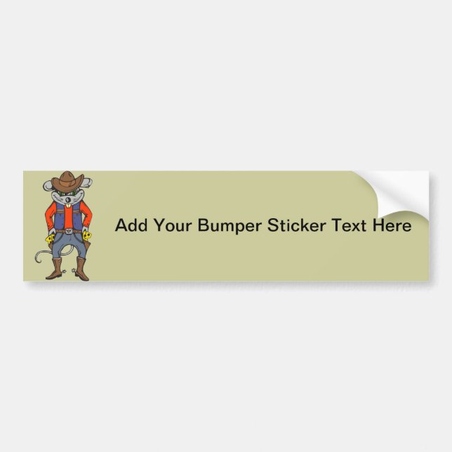 Funny Cowboy Mouse Bumper Sticker (Front)