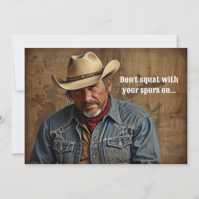 Funny Cowboy Quote Farmer Rancher Country Western Holiday Card (Front)