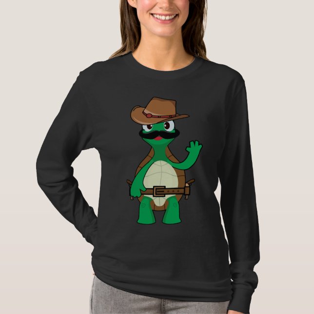 Funny cowboy turtle sherrif T-Shirt (Front)