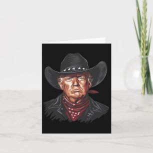 Funny Cowboy Western Donald Trump Us Flag 2024 Ele Card