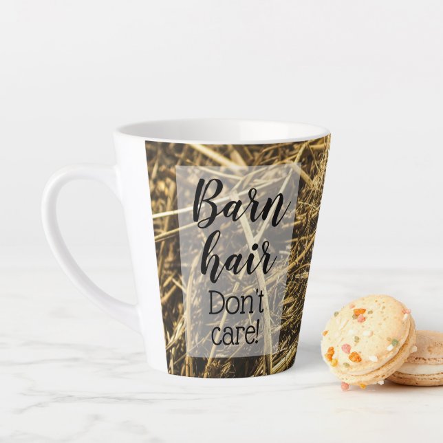 Funny Cowgirl Barn Hair Don't Care Latte Mug (In Situ)