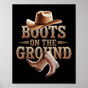 Funny Cowgirl Boots Bling Women Cute Love Country Poster
