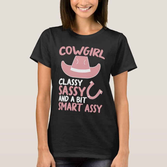 Funny Cowgirl Graphic Women Girls Cowgirl Western  T-Shirt (Front)