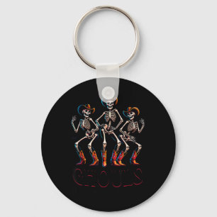 Funny Cowgirls Halloween Key Ring