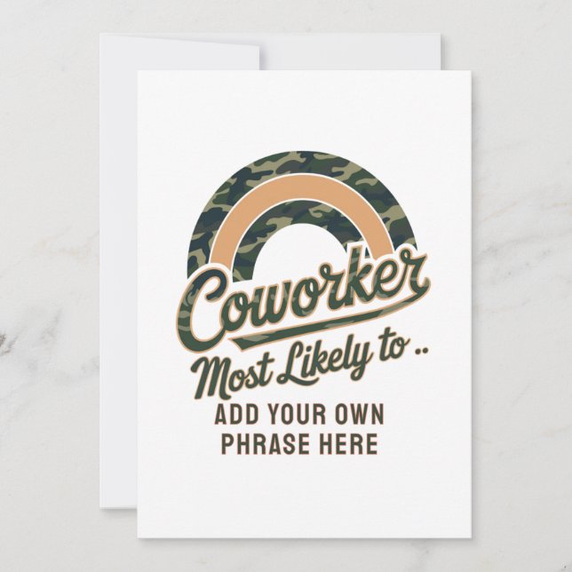 Funny Coworker Gifts Most Likely To : PERSONALIZED Invitation (Front)