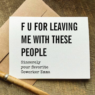 Funny Coworker Goodbye Retirement Card