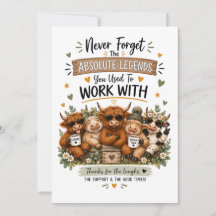 Funny Coworker Leaving Card | Highland Cow Goodbye