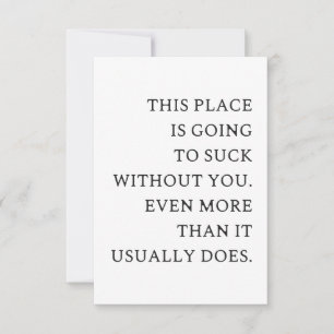 Funny CoWorker Leaving- Funny New Job  Thank You Card
