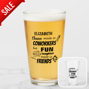 Funny COWORKER Leaving Goodluck Goodbye Friend Glass