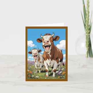 funny cows thank you card