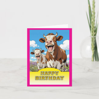 funny cows thank you card