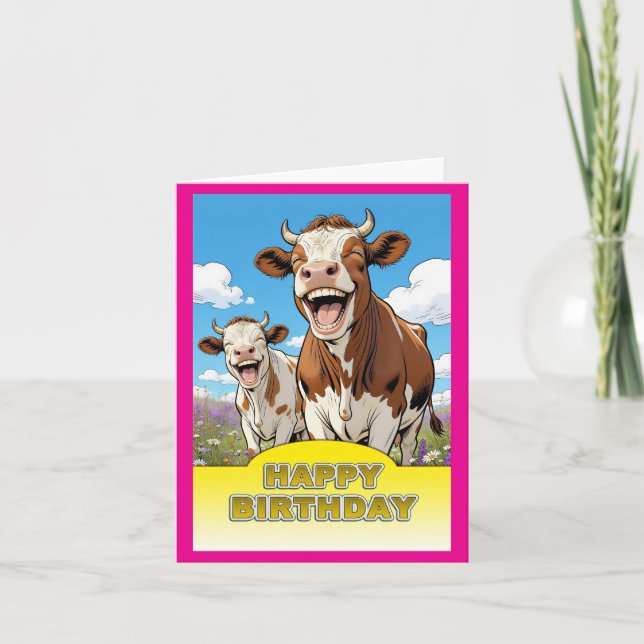 funny cows thank you card (Front)