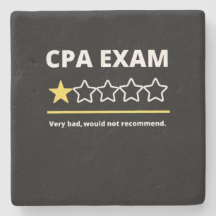 Funny CPA Exam Accountant Men Women Gift One Star Stone Coaster