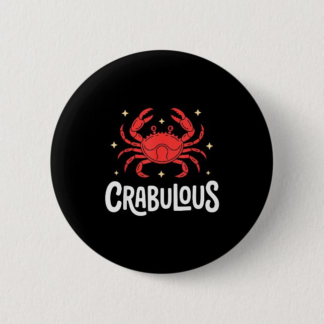 Funny Crab Art For Men Women Kids Crabby Crabbing  6 Cm Round Badge (Front)