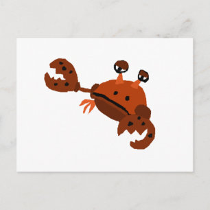 Funny Crab Beach Art Postcard