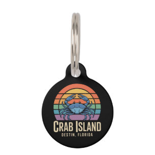 Funny Crab Funny Island Destin FL Cool Pet Tag