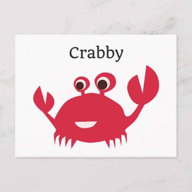 Funny Crab Grumpy Postcard (Front)