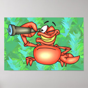 Funny Crab Spy Poster