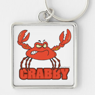 funny crabby red crab with an attitude key ring