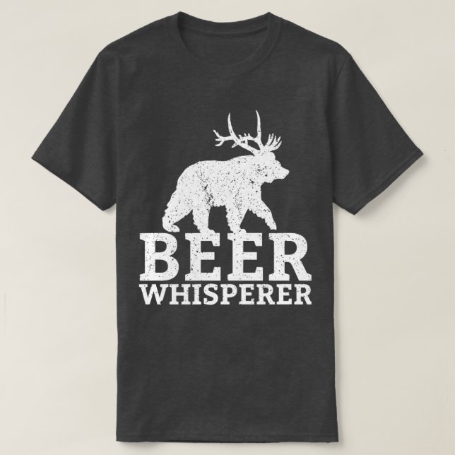 Funny Craft Beer Drinking Gifts for Bear Deer Beer T-Shirt (Design Front)