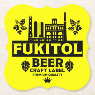 Funny Craft Beer Labels Paper Coaster