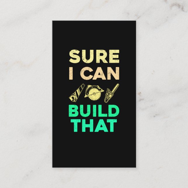 Funny Craftsman Dad Woodworking Husband Business Card (Front)