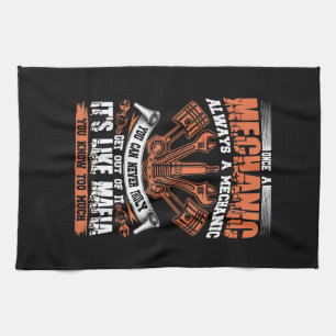 Funny Craftsman Tee Once A Mechanic Always A Mecha Tea Towel