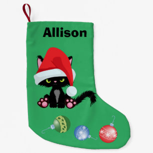 Funny Cranky Cat Small Christmas Stocking