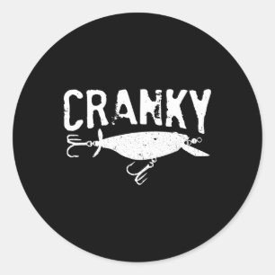 Funny Cranky - Crankbait Fishing Lure Humour Fishe Classic Round Sticker