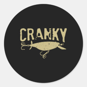 Funny Cranky - Crankbyit Fishing Lure Humour Fishe Classic Round Sticker