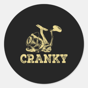 Funny Cranky Fishing Lovers Gifts Idea For Men Boy Classic Round Sticker