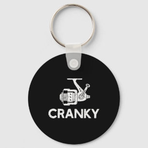 Funny Cranky Fishing Reel Pun For Fishermen Key Ring