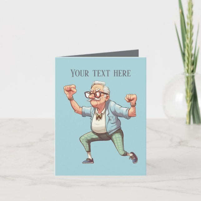 funny cranky old man add message card (Front)