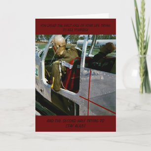 FUNNY CRASH TEST DUMMY PHOTO BIRTHDAY CARD