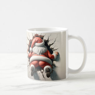Funny Crashing Santa Claus Design Coffee Mug