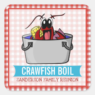 Funny Crawfish Boil Family Reunion Seafood Party Square Sticker
