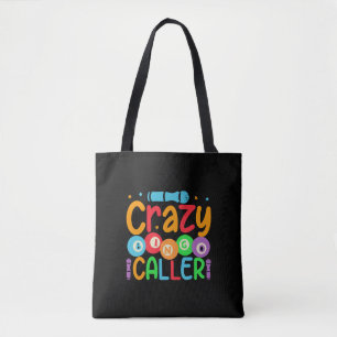 Funny crazy Bingo caller word art  Tote Bag
