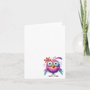 Funny Crazy bird, Thank you, Notecard #12