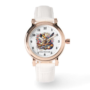 Funny crazy book lady customizable watch