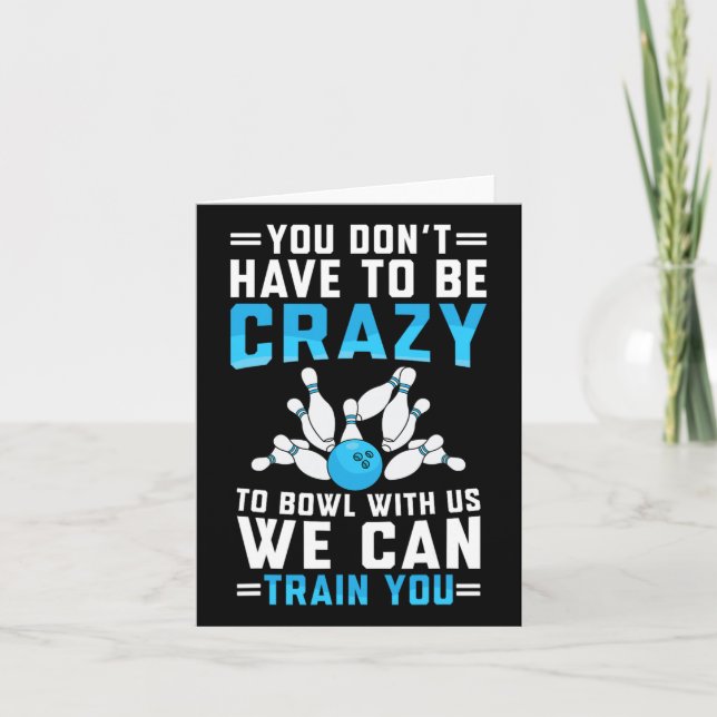 Funny Crazy Bowling Cute Bowler Player Men Women B Card (Front)