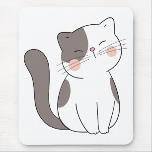 Funny Crazy Cat Lady Kitty Mum Cartoon Cute kItten Mouse Pad