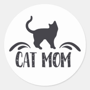 Funny Crazy Cat Lady Kitty Mum Kitten Kitties Classic Round Sticker