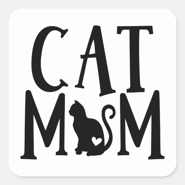 Funny Crazy Cat Lady Kitty Mum Kitten Kitties Square Sticker (Front)